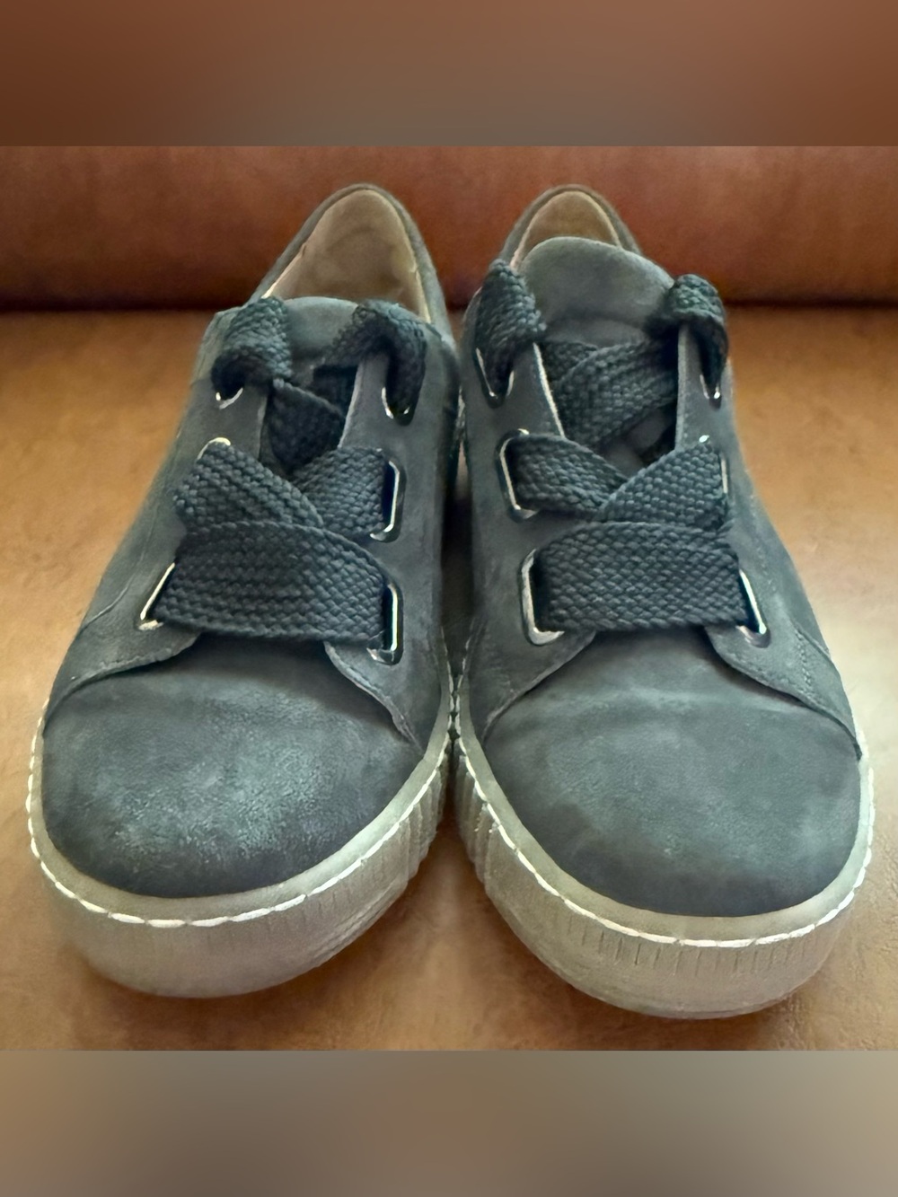 Gabor 73.333.18 Mohair Color Suede Sneakers Gray Ribbon Lace Comfort Shoes US 8 - Picture 3 of 12
